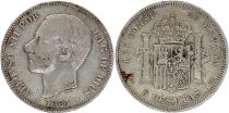 Espagne 5 Pesetas - Alfonso XII - 1883- M SM - Argent