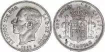 Espagne 5 Pesetas,  Alfonso XII - Armoiries - 1885 (86) MS-M