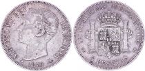 Espagne 5 Pesetas,  Alfonso XII - Armoiries -1876