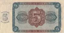 Espagne 5 Pesetas - Burgos - 1938 - S&eacute;rie B