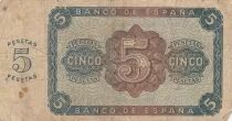 Espagne 5 Pesetas - Burgos - 1938 - S&eacute;rie J