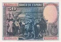 Espagne 50 Pesetas - D. V&eacute;lasquez - 1928 - S&eacute;ries E
