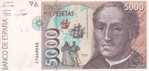 Espagne 5000 Pesetas - Christophe Colomb - 1992 -  P.165