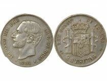 Espagne Alphonse XII - 2 Pesetas Argent - 1882 Madrid