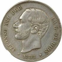 Espagne Alphonse XII - 2 Pesetas Argent - 1882 Madrid