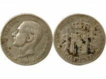 Espagne Alphonse XII - 50 Centimos Argent - 1880 Madrid