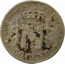 Espagne Alphonse XII - 50 Centimos Argent - 1880 Madrid