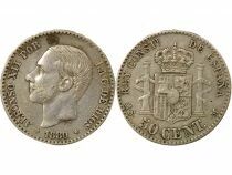Espagne Alphonse XII - 50 Centimos Argent - 1880 Madrid