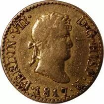 Espagne ESPAGNE, FERDINAND VII - 1/2 ESCUDO OR 1817 GJ