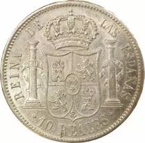 Espagne Isabelle II - 10 Reales Argent - 1853 Madrid