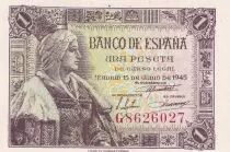 Espa&ntilde;a 1 Peseta - Queen Isabella la Catolica - Serial G - 1945 - P.128