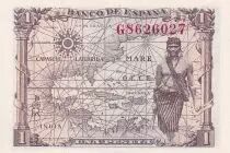Espa&ntilde;a 1 Peseta - Queen Isabella la Catolica - Serial G - 1945 - P.128