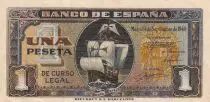Espa&ntilde;a 1 Peseta - Santa Maria - Serial A - 1940 - P.122