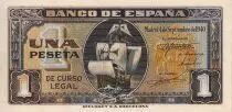 Espa&ntilde;a 1 Peseta - Santa Maria - Serial A - 1940 - P.122