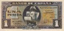 Espa&ntilde;a 1 Peseta - Santa Maria - Serial F - 1940 - P.122