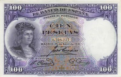 Espa�a 100 Pesetas - G.F. de Cordoba - 1931 - P.83