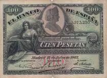 Espa&ntilde;a 100 Pesetas - Woman seated - Cathedral of Sevilla - 1907 - P.64a