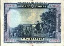 Espa&ntilde;a 100 Pesetas M. De Cervantes - 1928 - without serial - VF - P.76