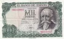 Espa&ntilde;a 1000 Pesetas 1971 - Jos&eacute; Echegaray - Madrid - Serial 5D