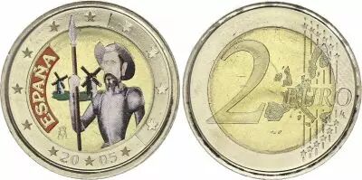 Espa�a 2 Euros - Don Quixote - Colorised - 2005