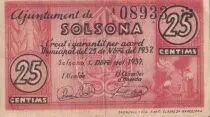 Espa&ntilde;a 25 Centims - Solsona - 1937