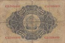 Espa&ntilde;a 25 Pesetas - Seated Woman - Coat of Arms - 1906 - Series C