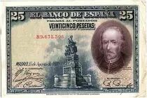 Espa�a 25 Pesetas P. Calderon de la Barca - 1928 - Serial B - VF - P.74