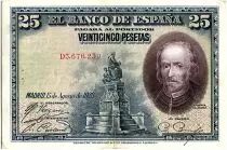 Espa�a 25 Pesetas P. Calderon de la Barca - 1928 - Serial D - VF - P.74