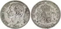 Espa�a 5 Pesetas - Alfonso XII - Arms - 1875 - Silver - KM.671