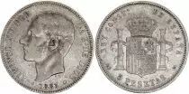 Espa&ntilde;a 5 Pesetas,  Alfonso XII - Arms - 1883 (83) MS-M