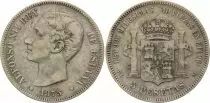 Espa�a 5 Pesetas,  Alfonso XII - DE M --1875 - Silver - VF - KM.671