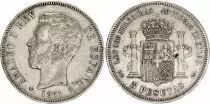 Espa&ntilde;a 5 Pesetas,  Amadeo I - Arms - 1871 (74) DE-M
