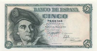 Espa�a 5 Pesetas - De Elcano - 1948 - P.136