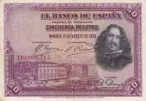 Espa&ntilde;a 50 Pesetas  - D. V&eacute;lasquez - 1928 - Serial E - VF - P.75