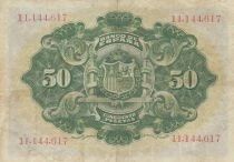 Espa&ntilde;a 50 Pesetas - Allegorical woman - Coat of arms - 24-09-1906 - P58a