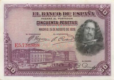 Espa�a 50 Pesetas - Velazquez - 1928 - P.75