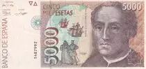 Espa&ntilde;a 5000 Pesetas - Christophe Colomb - Bateaux - 1992 - Without serial - P.165