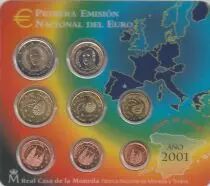 Espa&ntilde;a Spain Complete set 2001 - 8 coins Euro