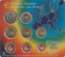 Espa&ntilde;a Spain Complete set 2002 - 8 coins Euro