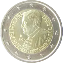 Estado Vaticano  2 Euros Commemorative 2007 80 years of Benedict XVI