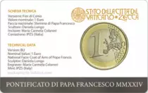 Estado Vaticano Pope Francis - Coincard n&deg;3 - 1 Euro 2024 - UNDER BLISTER