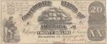 Estados Confederados de Am�rica 20 Dollars - Confederate States of America - Richmond - 02-09-1861