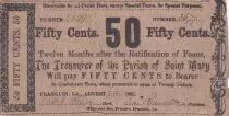 Estados Confederados de Am&eacute;rica 50 Cents - The Treasure of Parish Saint Mary - Louisiana - Franklin - 07-08-1862
