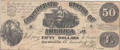 Estados Confederados de Am�rica 50 Dollars - Confederate States of America - Richmond - 02-09-1861