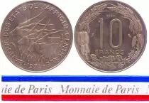Estados de &Aacute;frica Central 10 Francs - 1974 - Test strike