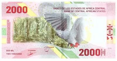 Estados de �frica Central 2000 Francs - Building - Parrot - 2020 (2022) - Letter B2