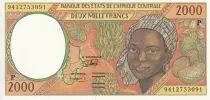 Estados de �frica Central 2000 Francs - Tropicals fruits - Market - Letter P (Chad) - P.603Pb