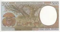 Estados de &Aacute;frica Central 500 Francs - Young man, ox, deers - 2000 - Lettrer P (Chad) - P.601Pg