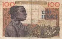 Estados de �frica del oeste 100 Francs - Mask - ND (1959) - Serial T.278 - P.2b