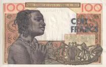 Estados de &Aacute;frica del oeste 100 Francs - Mask - ND(1959) - Serial K.279 - P.2b